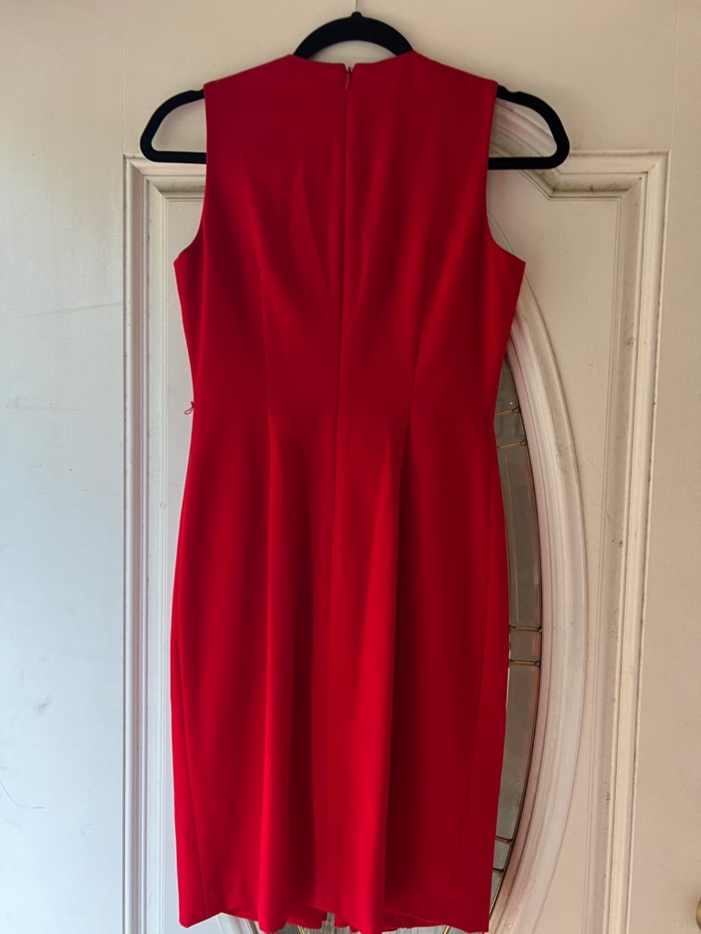 Calvin Klein Red Ruffle-Front Sleeveless Midi Dress - Picture 2 of 3